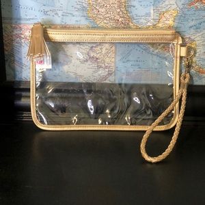 NWOT Clear Gold Bag